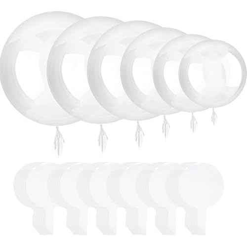 24Pcs Bobo Balloons, Different Size Clear Balloons Set for Stuffing Bubble Transparente for Baby Showers Valentines Christmas Wedding Birthday Prom Party Decoration(8/11/12/13/16/18/20 Inch)