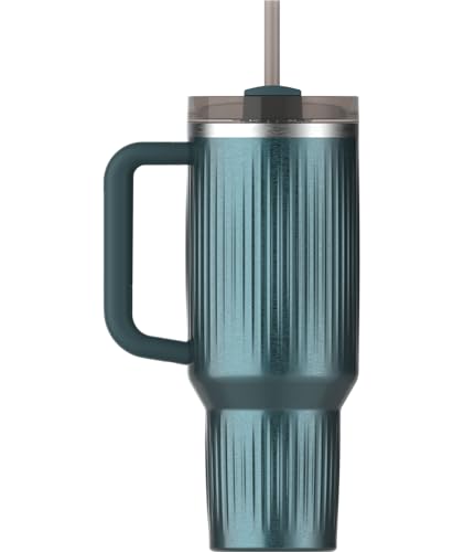 40 oz Insulated Stainless Steel Tumbler with Handle & Straw - Marina Shine Variation
