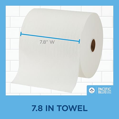 Georgia-Pacific Pacific Blue Ultra 8-Inch High-Capacity Recycled Paper Towel Rolls, 3 Rolls