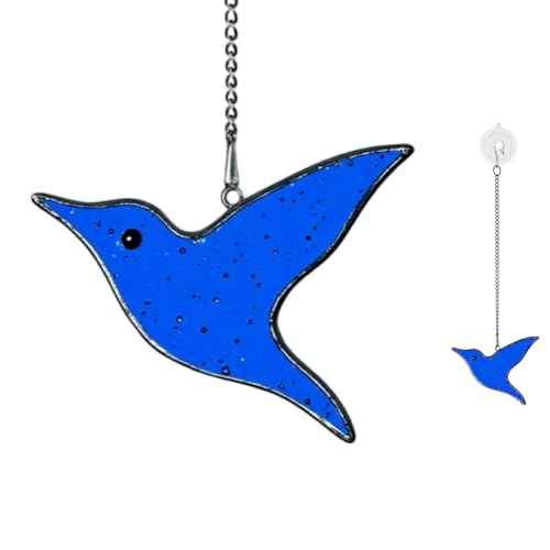 True Stained Glass Blue Peace Dove Window Hanging Decoration Bird Ornament Bird Suncatcher Gift for Mom, Women, Mother's Day, Birthday, Christmas, or Housewarming Gift