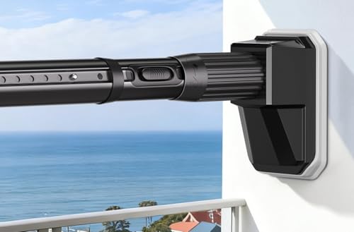 Heavy Duty Tension Curtain Rod - No Drilling, 41-139 Inch, Black
