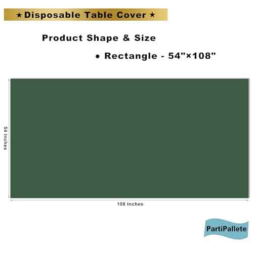 3-Pack Premium Plastic Dark Forest Green Tablecloth Disposable 54 x 108 Inch. Rectangle Table Cover Party Hunter Jungle Green Table Cloths for Parties Birthday Wedding Christmas Banquet
