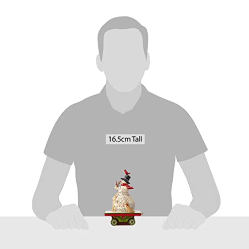 Enesco Jim Shore Heartwood Creek Snowman Figurine on Train Car, 6.7in