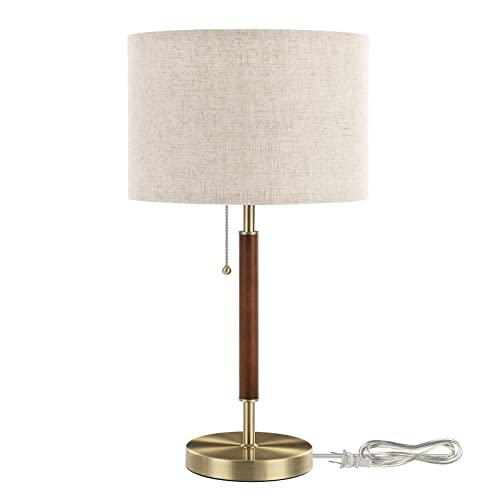 EDISHINE Gold Mid Century Bedside Table Lamp with Pull Chain Switch - E26