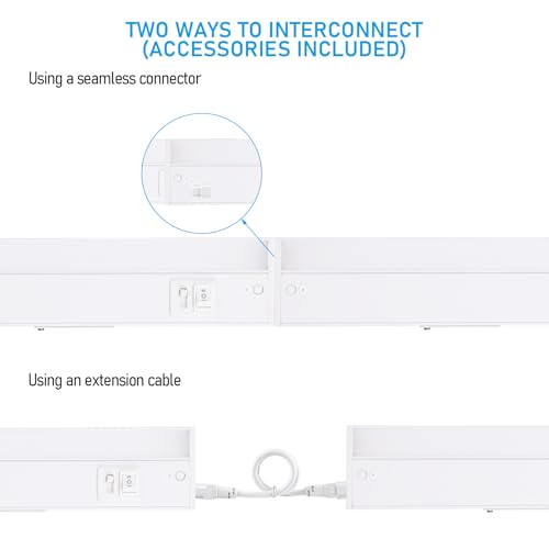 12-Inch LED Under Cabinet Light 4-Pack with Dimmable & 5 CCT Options - White