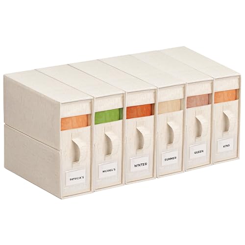 Off-White Cotton Linen Sheet Organizers 6-Pack by ZenStorage – Bed Bedding Storage Bin