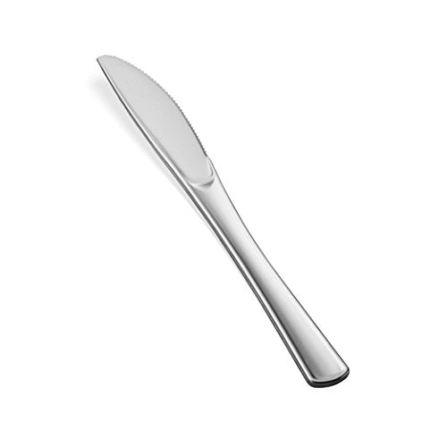 Tepco Settings Disposable Silver Plastic Cutlery Set - 600 Pieces, Regular