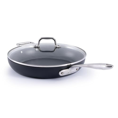 12-Inch Nonstick Frying Pan with Lid - Induction Ready, Hard Anodized