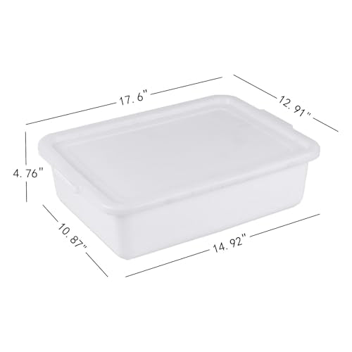 3-Pack Commercial Plastic Bus Tubs with Lids – 13L Food Service Storage & Wash Basins