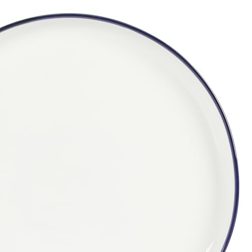 Gibson Home Oslo 16-Piece Blue Rim Porcelain Dinnerware Set for 4