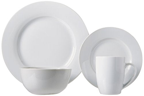 Porcelain Dinnerware Set for 4 - Microwave & Dishwasher Safe Plates Bowls Mugs