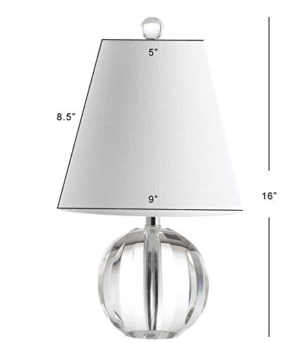 Jonathan Y 16-Inch Crystal Ball LED Table Lamp - Clear Glass, Elegant Home Decor
