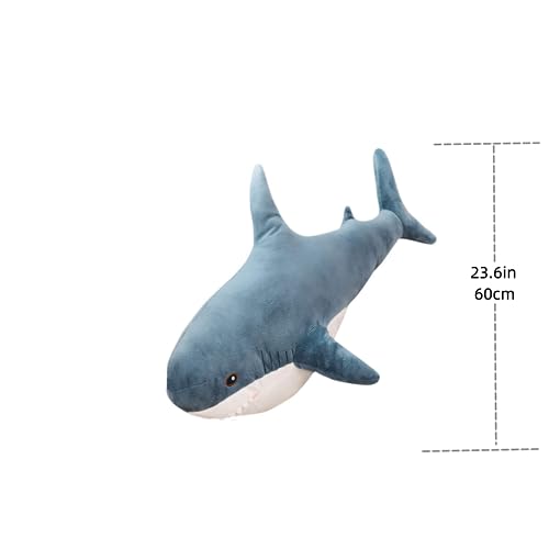 Plush Shark Toy Pillow, Shark Plushies Pillow Large, Comfortable Sleep Pillow Back Cushion, Kids Room Decoration, Bedtime Gift for Boys and Girls. 1 Piece (23.6inch, Blue)