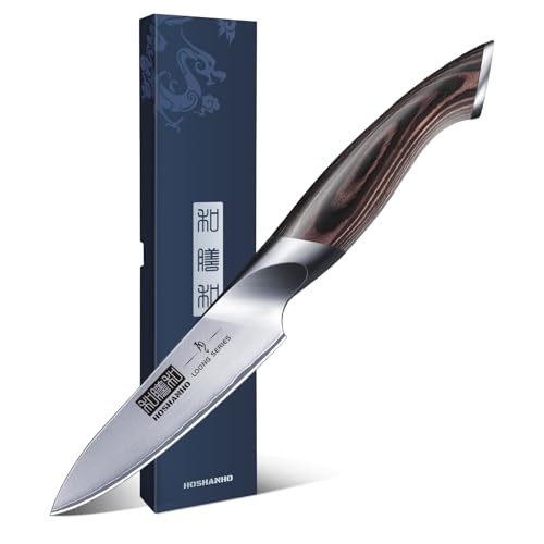 HOSHANHO 3.75 Inch Japanese Paring Knife - Ultra Sharp Fruit Kitchen Knife