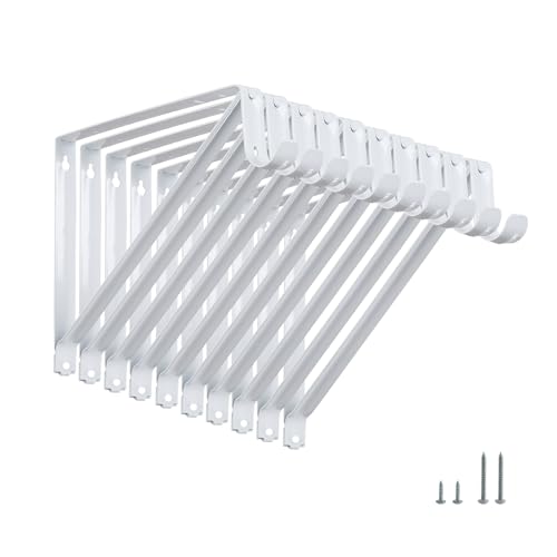 HOME MASTER HARDWARE 10 Pack White Closet Rod Brackets 11x9.5in Heavy Duty