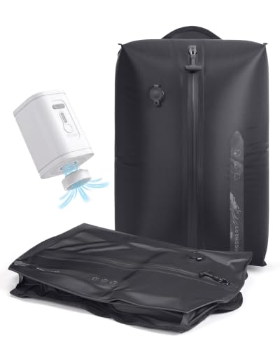 2 Pack Travel Vacuum Storage Bags with Electric Pump - Black, Space Saving