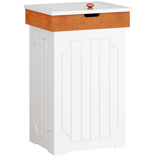 Function Home White Farmhouse Trash Can Cabinet 13 Gallon Kitchen Waste Bin