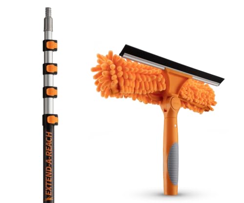 Extend-A-Reach 18 ft Window Washing Kit with Telescopic Extension Pole & Squeegee