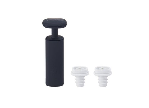 Houdini Wine Vacuum Preserver, 6"x 4"x 7", Black