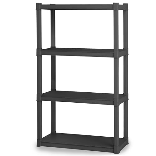Sterilite 4 Shelf Heavy-Duty Plastic Storage & Utility Shelving Unit - Model 1