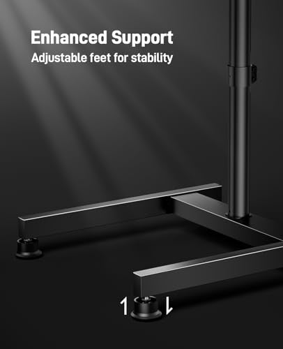 Floor TV Stand with Mount for 26-50 Inch TVs - Adjustable, Rotatable & Tiltable, Up to 55 Lbs, PGFS12 - for 26"-50" Screens