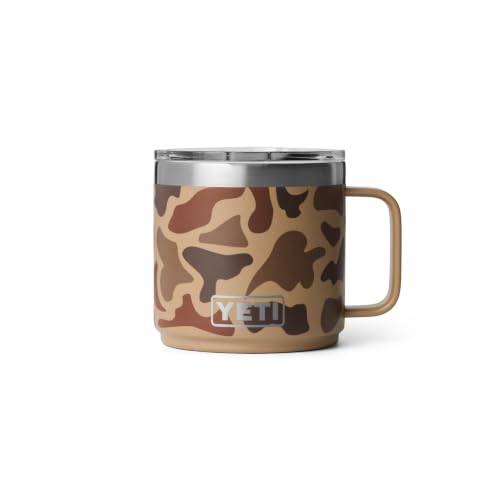 YETI Rambler 14 oz Ceramic Lined Stackable Mug Wetlands Camo - Durable Camping Coffee Cup