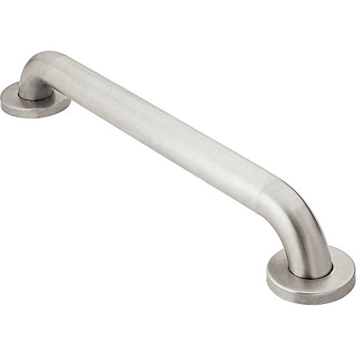 24 Inch Stainless Steel Handicap Grab Bar - Peened Finish for Bathroom Safety - Elderly Assistance