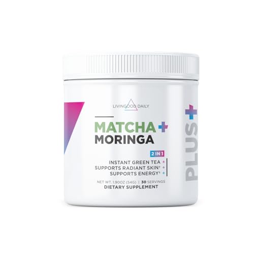 Organic Matcha and Moringa Green Tea Powder – Instant Superfood Blend, 30 Servings