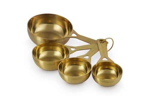 Measuring Cups Set - Stainless Steel with Gold Finish, 4 Pieces - Variation of Measuring Cups / Stainless Steel with Gold Finish