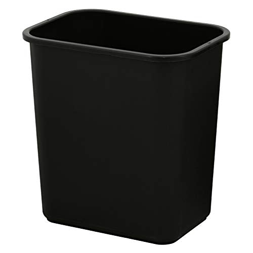 United Solutions 7.7 Gallon (30.8 Qt) Slim Wastebasket 12 Pack Black Under Desk