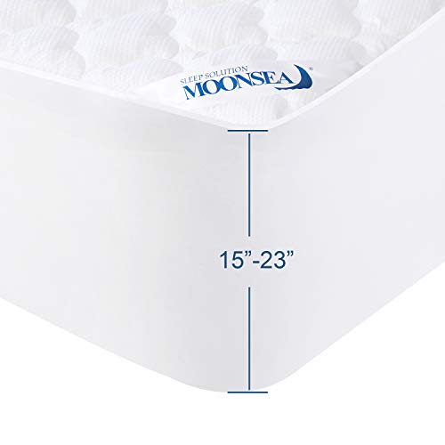 Twin Mattress Pad Cover - Deep Pocket Quilted Fitted Air Mattress Topper - Microfiber, Polyester Fill - Variation of Case Fabric Microfiber, Polyester Fill, Twin 15-23 Inch Deep