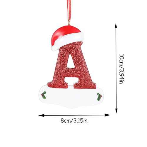 Personalized 26 Letters Ornaments for Christmas Tree 2025, Custom Christmas Ornament with Family Member's Names 3D Resin Xmas Hanging Pendant Original Gifts for Family Friends£¨A