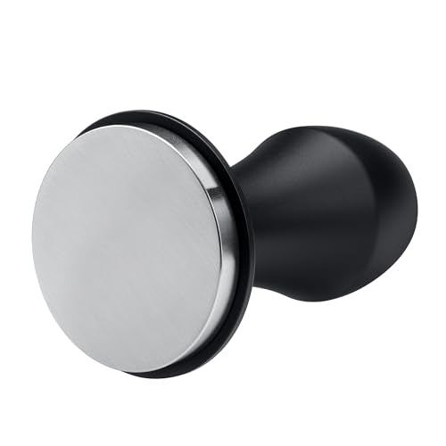 Normcore 58.5mm Coffee Tamper V4.1 with Click Sound Feedback, Spring Loaded Flat Base - Black