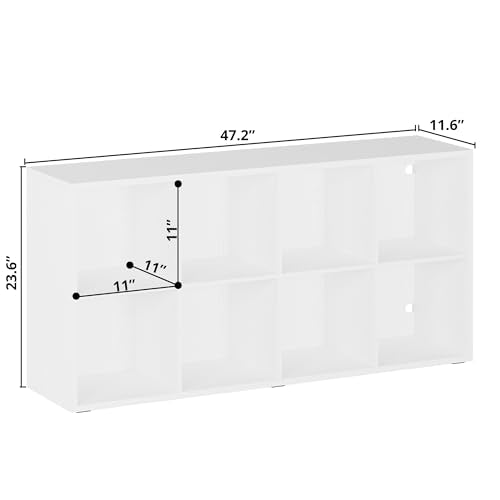 IRONCK 8-Cube Storage Organizer Reversible Bookshelf - White