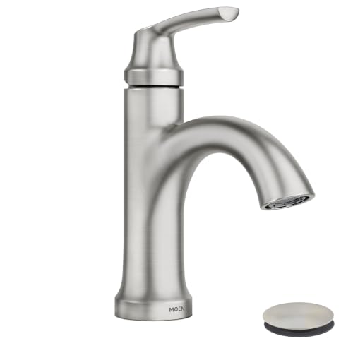 Moen Wellton Single-Handle Bathroom Faucet with Drain - Spot Resist Nickel - Variation 1