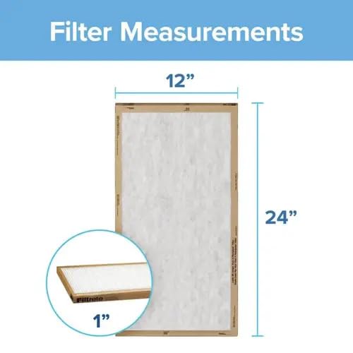 Filtrete 12x24x1 MERV 1 HVAC Air Filter 6-Pack for Home Air Quality