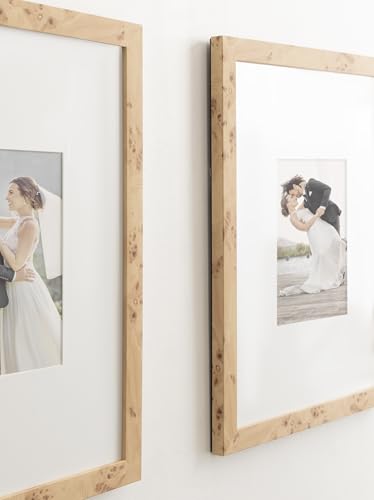 Faux Burlwood Picture Frame Set - 16x20 & 8x10 Wall Decor for Gallery Wall