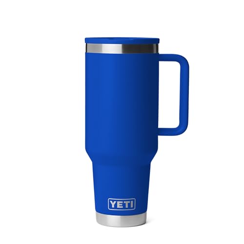 YETI Rambler 40 oz Travel Mug with Flip Straw Lid - Royal Blue, Vacuum Insulated, Leakproof, Cup Holder Friendly