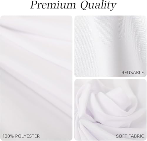 DRESSMAKER 10 Pack White Rectangular Tablecloth 60x102 Inch for 6ft Tables - Elegant & Durable Polyester