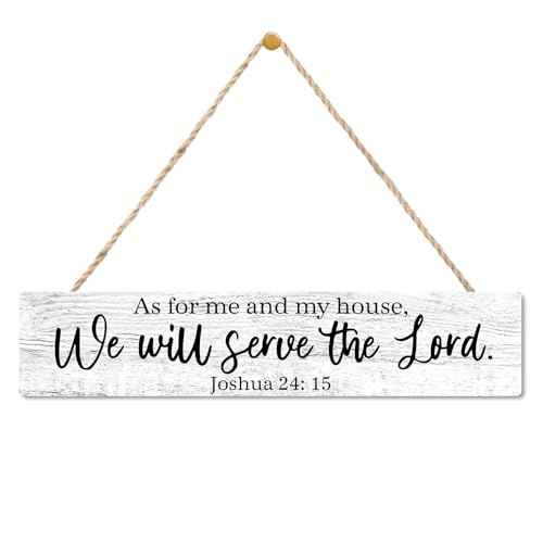 AGMDESIGN As for Me And My House We Will Serve The Lord Bible Verse Wood Sign, Christian Declaration Decor for Prayer Room Church, Faith-Based Wall Decor, Christian Jesus Hanging Wooden Plaque
