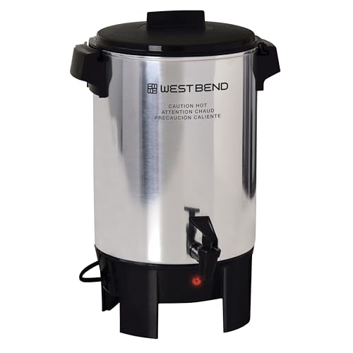 West Bend 30-Cup Coffee Urn with Automatic Temperature Control, Polished Aluminum, Easy Clean
