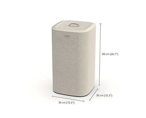 Joseph Joseph Tota 60L Dual-Compartment Fabric Laundry Hamper with Removable Bags - Ecru