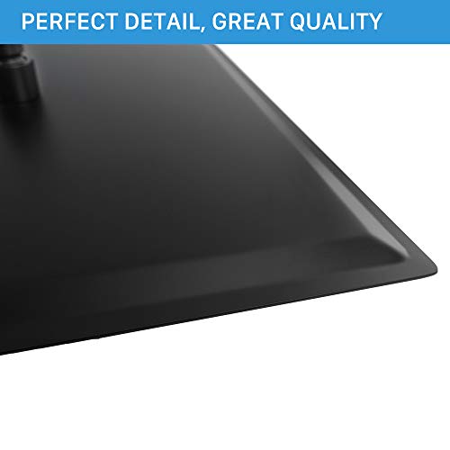 NearMoon 16 Inch Matte Black Square Rain Shower Head High Flow Stainless Steel Ceiling or Wall Mount