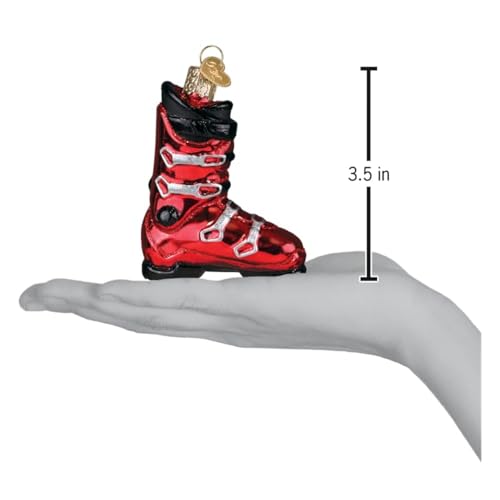 Old World Christmas Ski Boot Glass Ornament for Christmas Tree, Handcrafted Holiday Decor