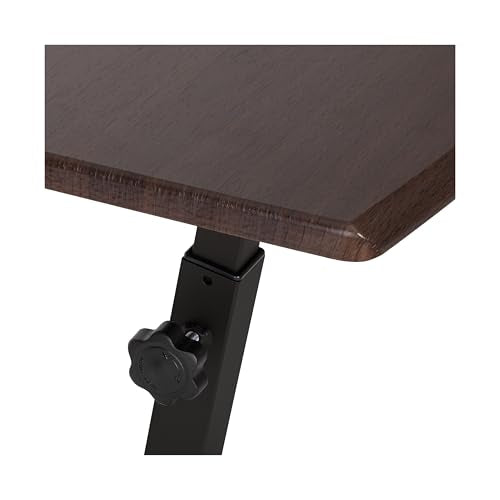 Walnut Mobile Laptop Desk Cart - Height Adjustable from 20.5 to 33 Inches, Slim Design, NEW Model