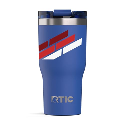 RTIC 30oz Essential Tumbler with Lid, Ceramic Lined, Insulated, Stainless Steel, Metal, Double Wall Vacuum-Insulation, Travel Cup for Iced Coffee, Tea, Hot and Cold Drink, Mistletoe