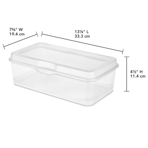 Sterilite Large Rectangular FlipTop Storage Boxes 1.7 Cu Ft 6-Pack