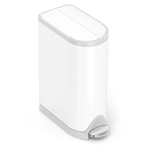 simplehuman Butterfly Step Can 18L Diaper Trash Bin with Odor Control, Silent Close