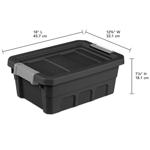 Sterilite 4-Gallon Stackable Storage Totes with Latching Lids - 6 Pack