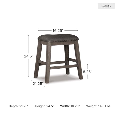 Gray Counter Height Stools Set of 2 - Backless Dining Bar Stools